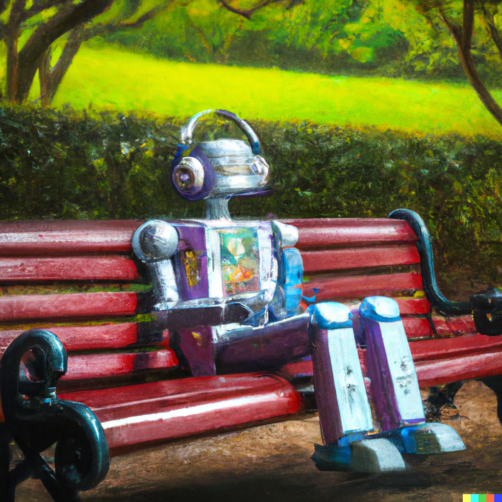 DALL·E 2 - Robot Sitting
