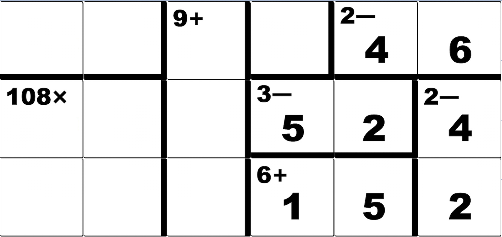 Half of an interesting 6x6 KENKEN puzzle